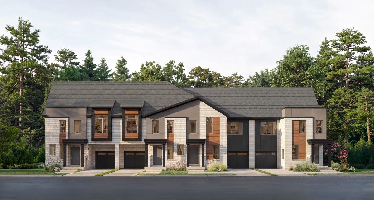Artist’s rendering of the Five Oaks townhome exterior
