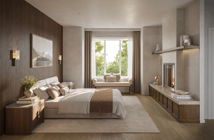 Primary bedroom · Towns rendering